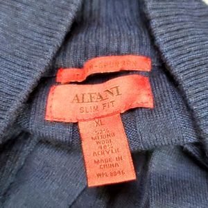 Alfani slim fit xl navy blue sweater 4 button